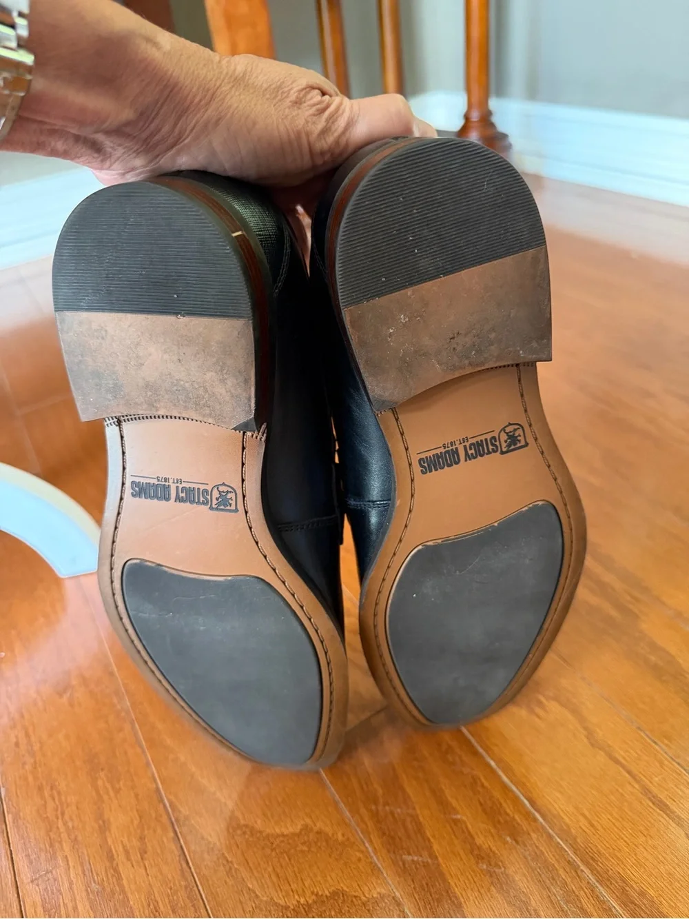 Stacy Adams Black Leather Bit Slip-On Loafers